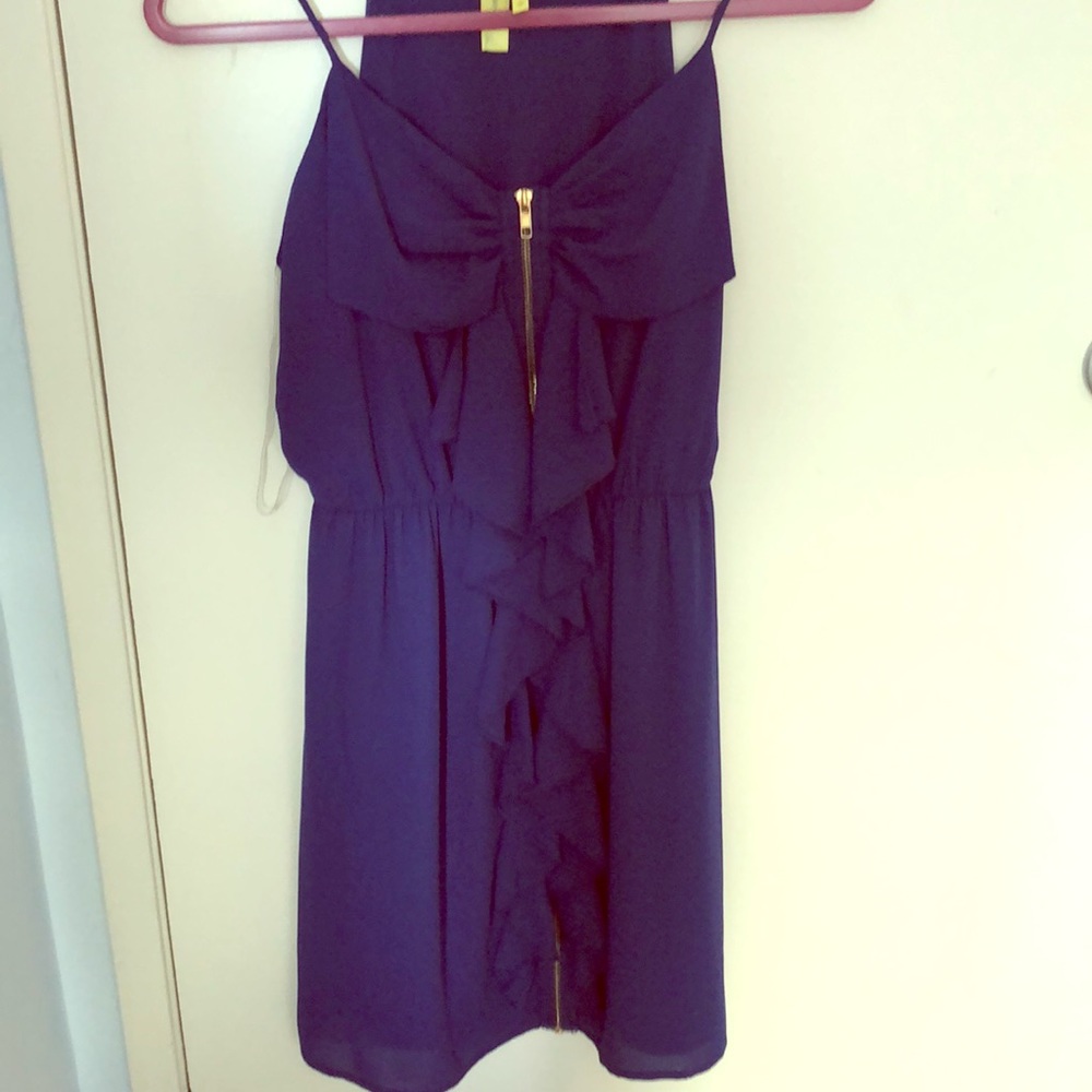 Bow and Zipper front detail dress